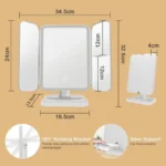 3-Fold Lighted Makeup Mirror – 52 LED Vanity Mirror - Image 3