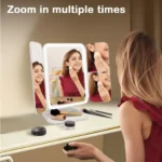3-Fold Lighted Makeup Mirror – 52 LED Vanity Mirror - Image 4