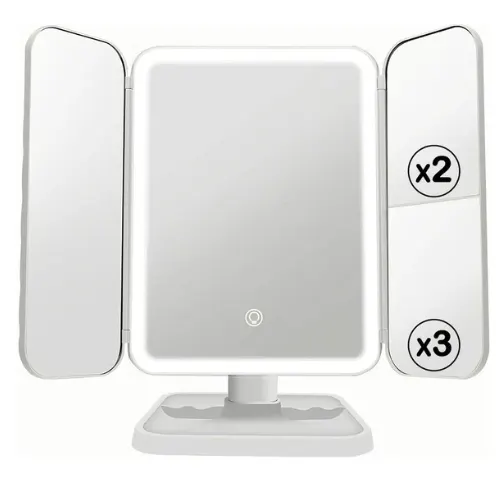3 Folds Lighted Makeup Mirror
